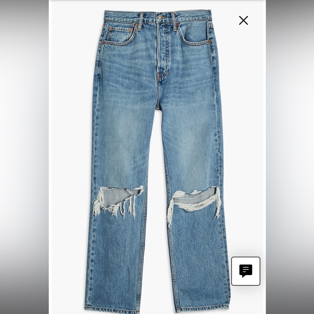 Topshop Ripped Dad Jeans - Size 24